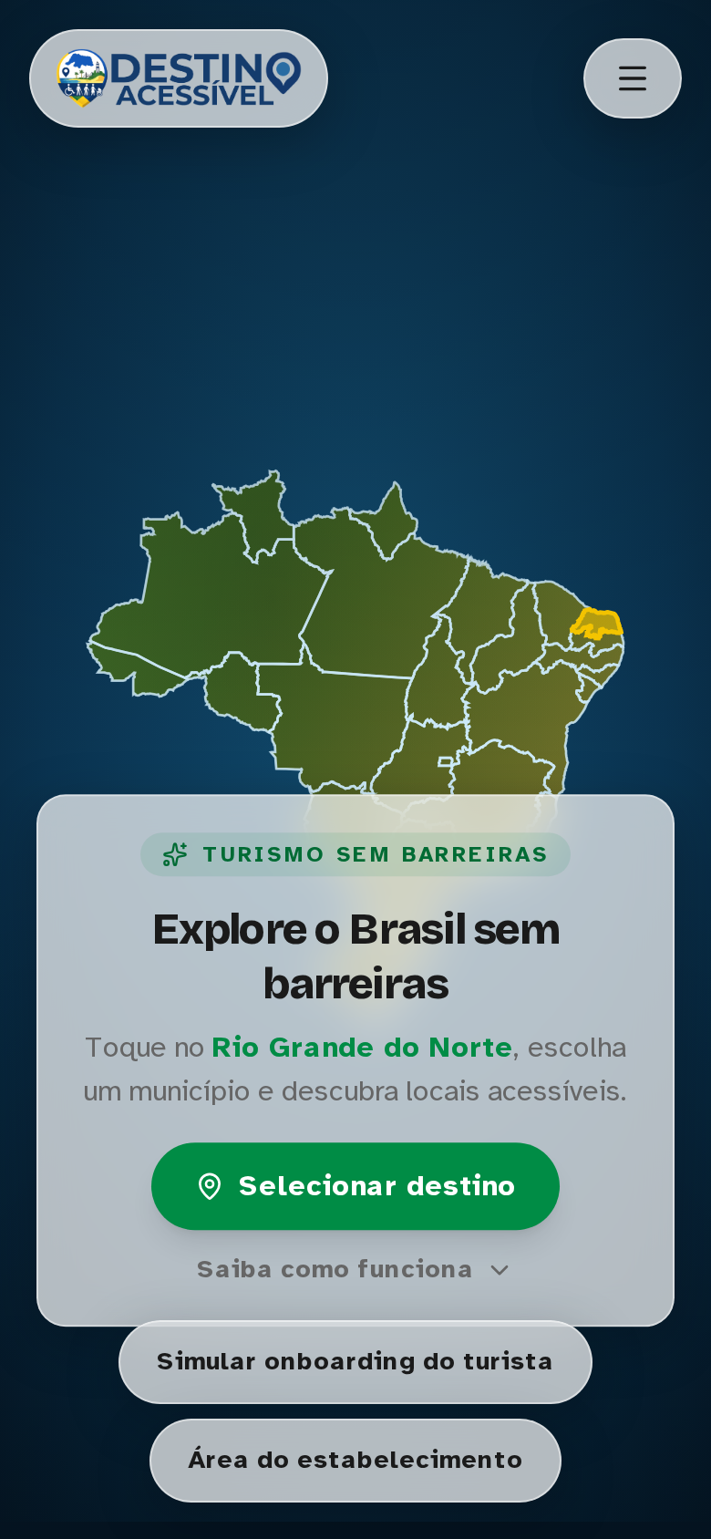 Site Destino Acessível no celular