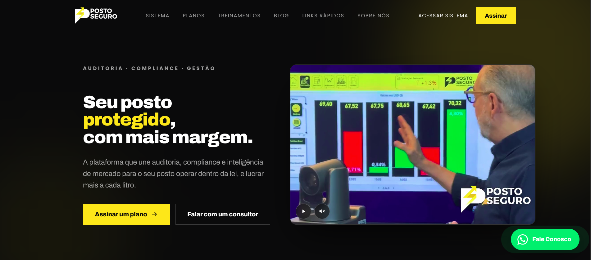 Site Posto Seguro em desktop