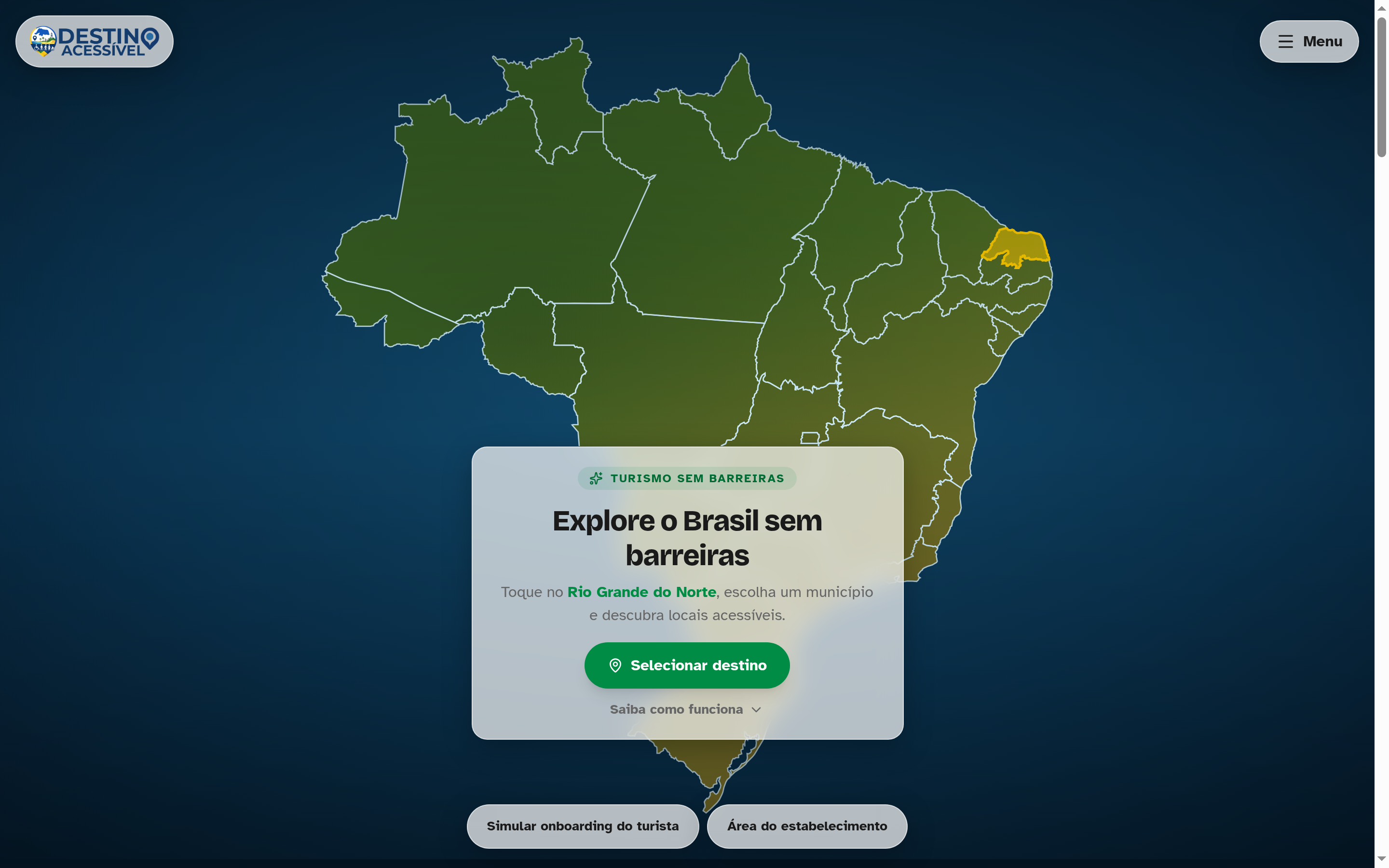Site Destino Acessível em desktop