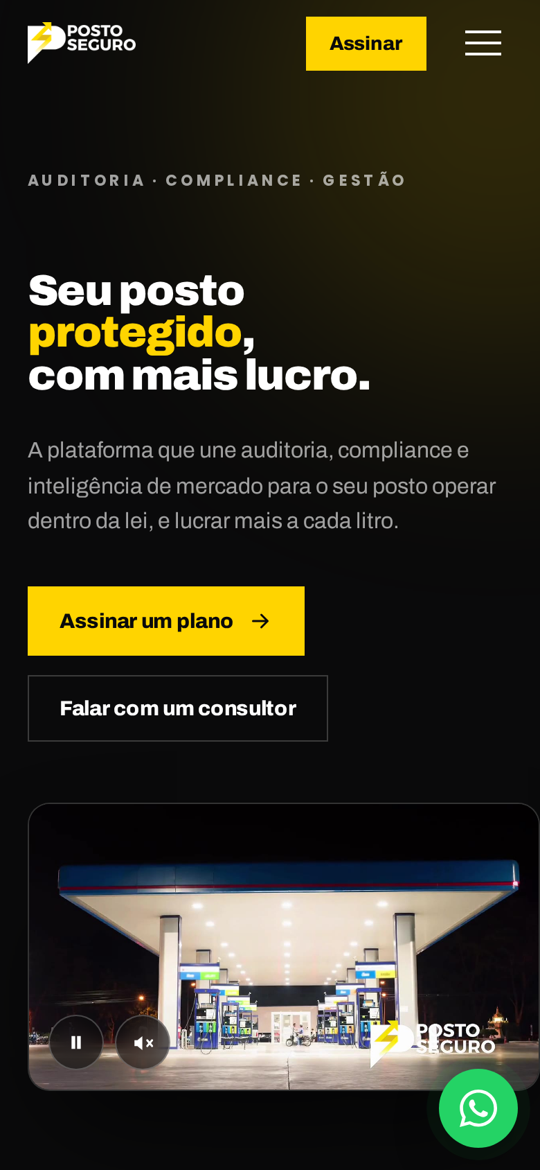Site Posto Seguro no celular